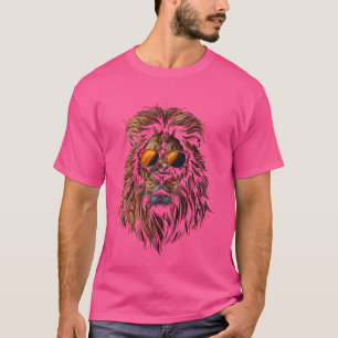Camiseta Leão Engraçado Amante de Animais Legais Arte Gráfi
