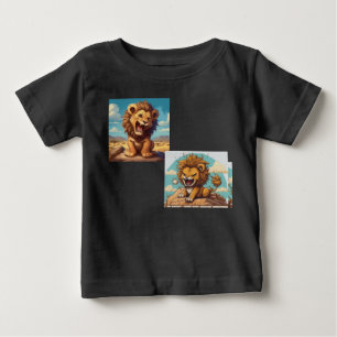 Camiseta Leão estilo desenho animado.