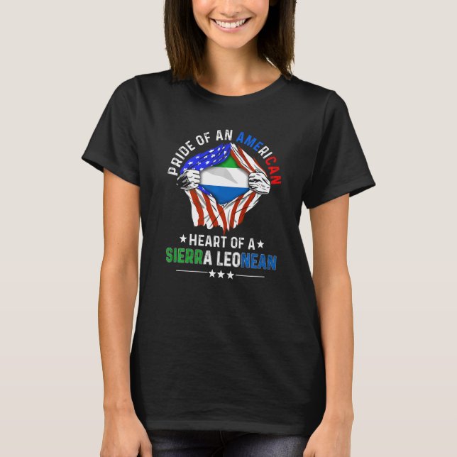 Camiseta Leão Estrangeiro do Orgulho Americano Serra Leoa (Frente)