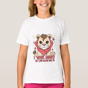 Camiseta Leão excitado - Camisa-T do Cubo-Leão de Pulso Joy