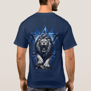 Camiseta Leão Feroz de Judá com Estrela de Davi
