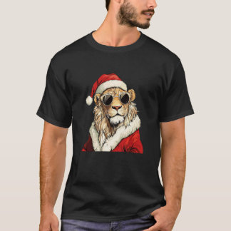Camiseta Leão Festivo Divertido Espalhando Alegria de Natal