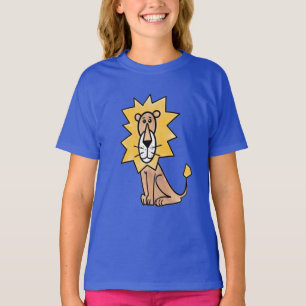 Camiseta leão fofo desenho infantil retrô safári animal da