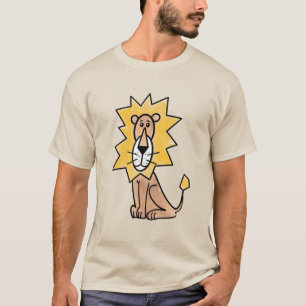 Camiseta leão fofo desenho infantil retrô safári animal da