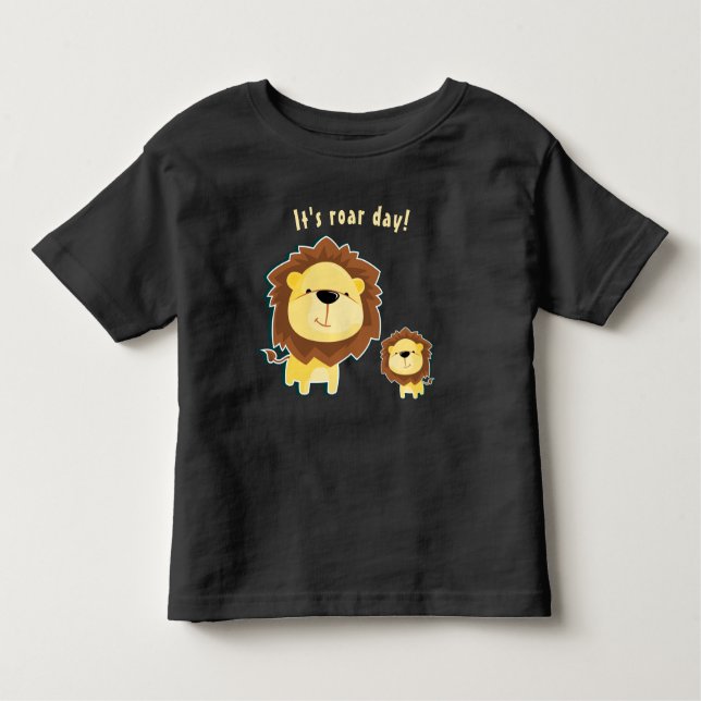 Camiseta Leão Fofo E Filhote De Leão Aniversário Infantil (Frente)