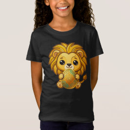 Camiseta Leão Fofo em Corte de Papel 3D com Mandala Ornamen