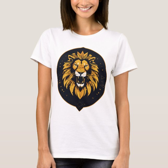 Camiseta Leão Geométrico Caleidoscópio (Frente)