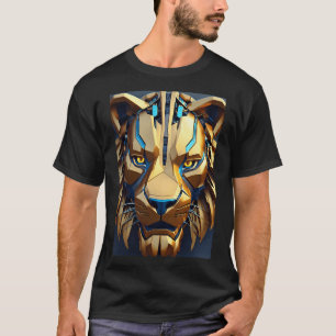 Camiseta Leão Geométrico Negrito - Resistência em Cada Linh