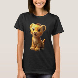 Camiseta Leão Grande Felino Jovem Fofo Leão Leões Crina Amo