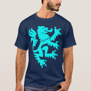 Camiseta Leão Heráldico 01 - Ciano