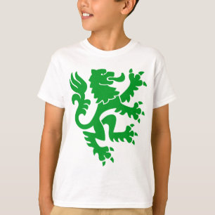 Camiseta Leão heráldico 01 - verde de grama