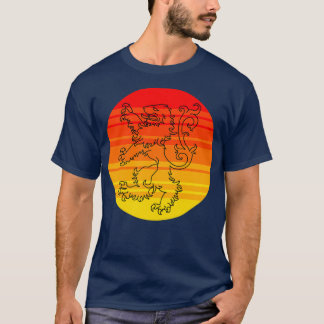 Camiseta Leão Heráldico em Fundo Contemporâneo