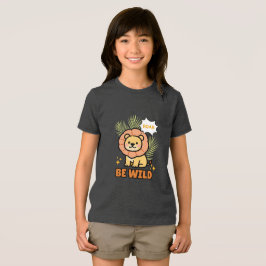 Camiseta Leão Ilustrado em Laranja e Amarelo