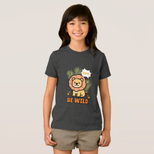 Camiseta Leão Ilustrado em Laranja e Amarelo