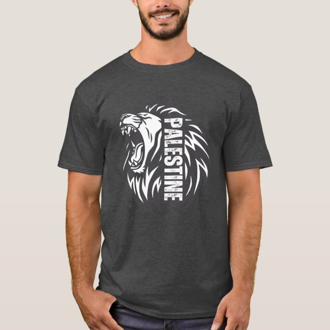 Camiseta Leão itinerante da camiseta-palestiniana - Resistê (Frente)
