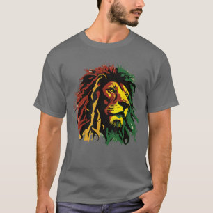Camiseta Leão Jamaicano Bandeira Rasta Jamaicana Leão de Ju