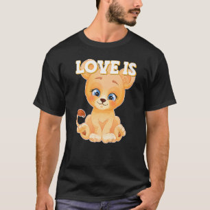 Camiseta Leão Leão Filho Gato Bebê Amor É