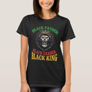 Camiseta Leão-Leão Negro Pai Negro Líder Negro Rei Da