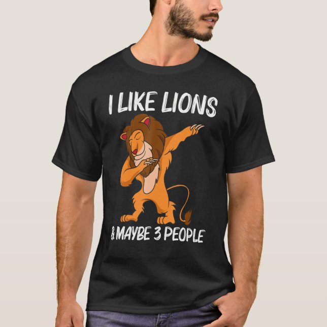 Camiseta Leão legal Para Homens, Selgle Safari Animal (Frente)