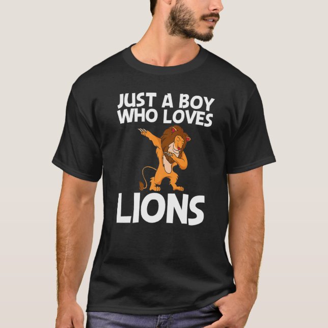 Camiseta Leão legal Para Meninos Selgle Safari Animal (Frente)