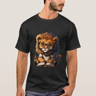 Camiseta Leão Leitor Para Livros Leitura Para Leitores de L