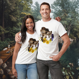 Camiseta Leão Leoa Floral Verde