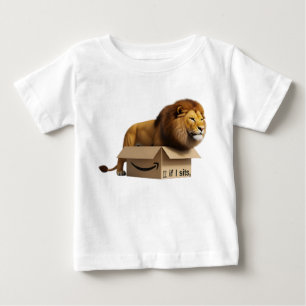 Camiseta Leão Majestoso em Pequena Caixa de Papelão Meme Di
