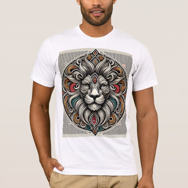 Camiseta Leão Majestoso Mandala (Frente)