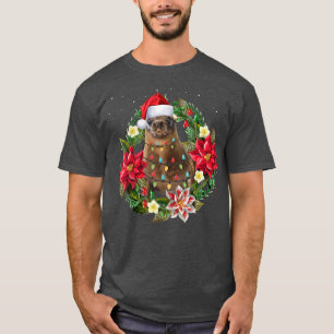 Camiseta Leão-marinho com Luzes de Natal Família Correspond