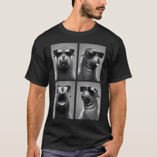 Camiseta Leão-Marinho Fofo Animal Engraçado