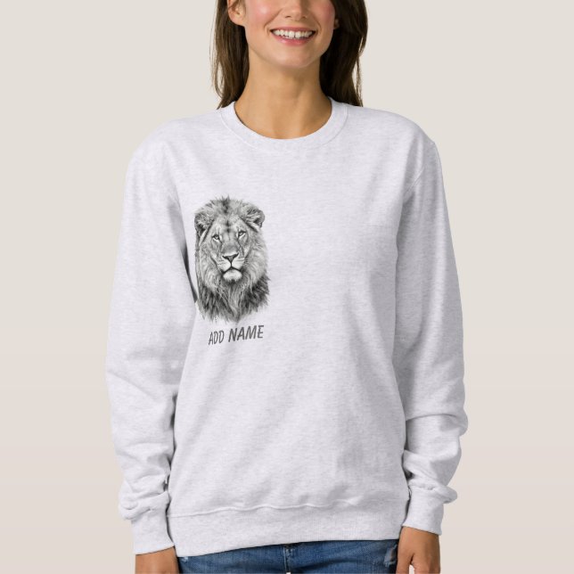 Camiseta Leão Monocromático Majestoso (Frente)