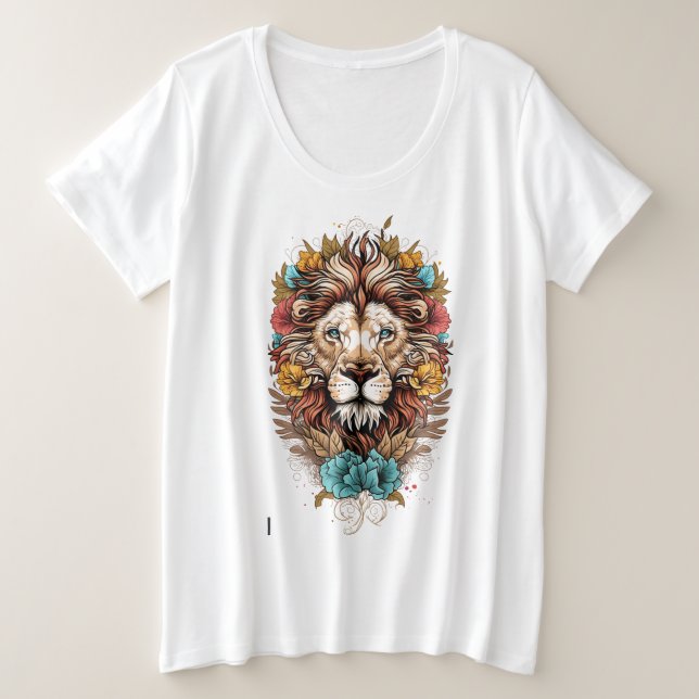 Camiseta Leão na Flor (Frente do Design)