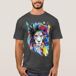 Camiseta Leão Natural Selvagem Colorida