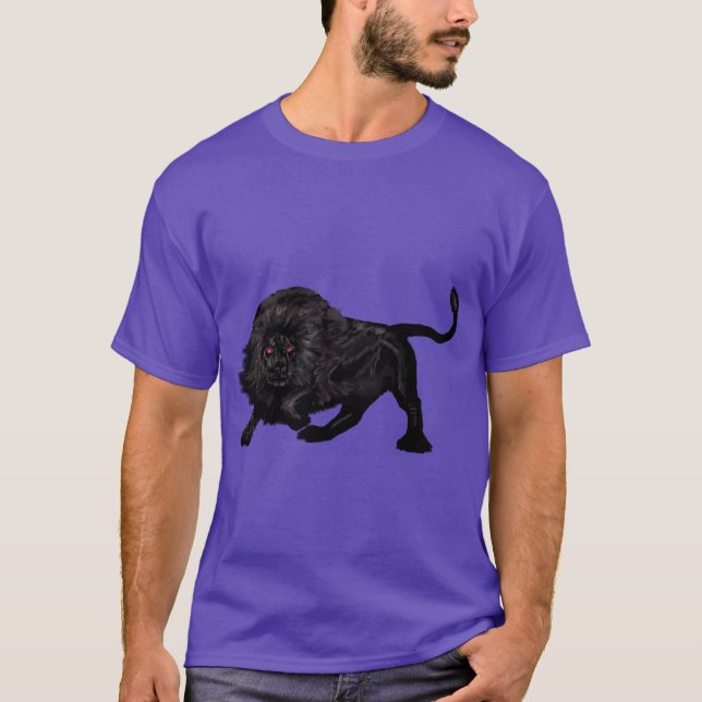 Camiseta Leão negro à espreita (Frente)