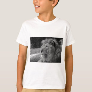 Camiseta Leão Negro e Branco - Animal Selvagem