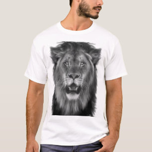 Camiseta Leão orgulhoso em preto e branco