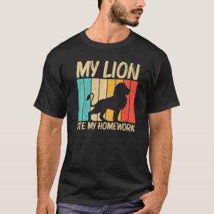 Camiseta Leão Para Crianças Lion Jungle Safari Animal
