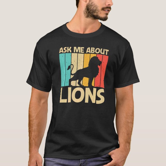 Camiseta Leão Para Homens Leão Selva Safari Animal (Frente)