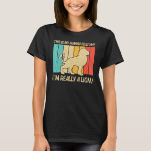 Camiseta Leão Para Homens Retrô Africano Do Zoo Safari