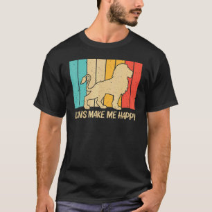 Camiseta Leão Para Homens Retrô Africano Do Zoo Safari
