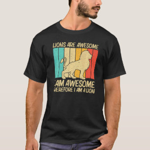 Camiseta Leão Para Homens Retrô Africano Do Zoo Safari