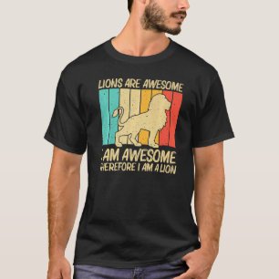 Camiseta Leão Para Homens Retrô Africano Do Zoo Safari