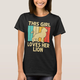 Camiseta Leão Para Meninas Crianças Safari Zoo Animal Ret