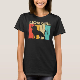 Camiseta Leão Para Raparigas Leão Selva Safari Animal