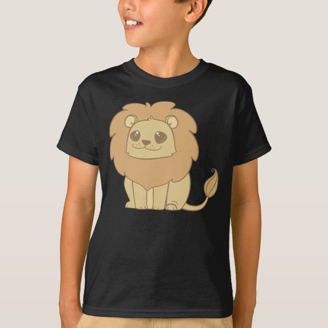 Camiseta Leão pequeno bonito (Frente)