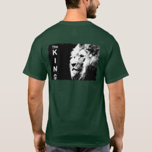 Camiseta Leão Pop Art Modelo Moderno em Verde Floresta Prof