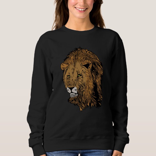 Camiseta Leão predador africano impressão cabeça marca com  (Frente)