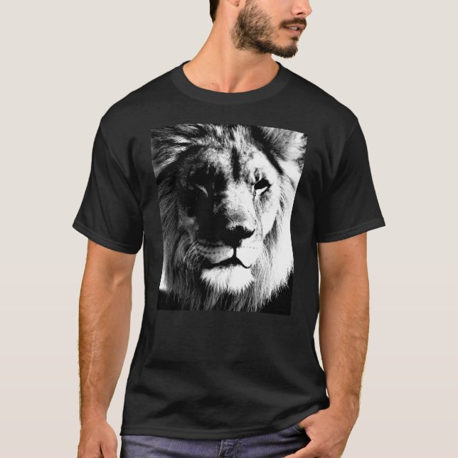 Camiseta Leão preto e branco (Frente)