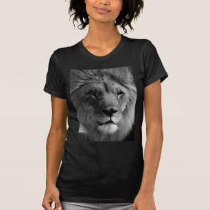 Camiseta Leão preto e branco