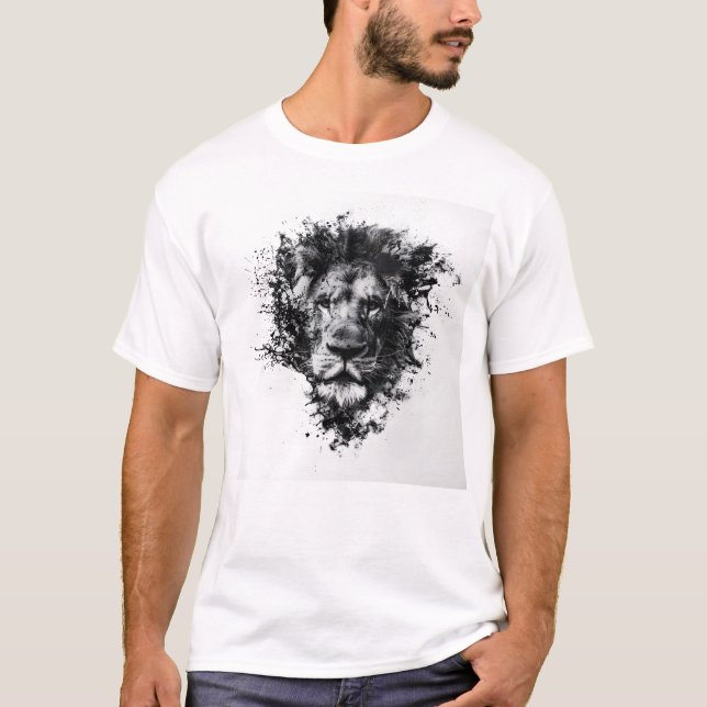 Camiseta Leão preto e branco (Frente)